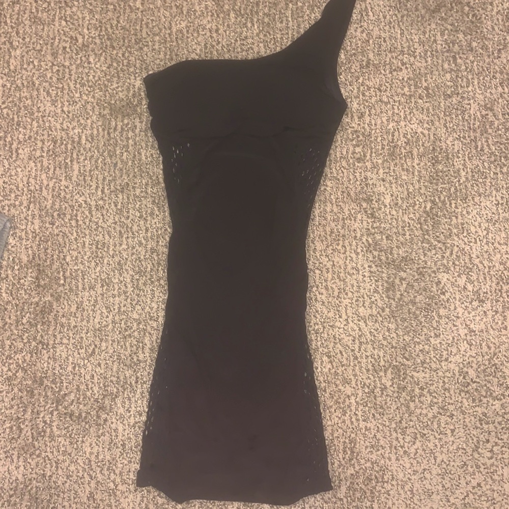 One strap black tight dress